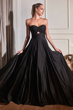 Load image into Gallery viewer, Strapless A-Line Satin Keyhole Dress