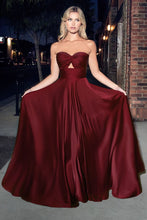 Load image into Gallery viewer, Strapless A-Line Satin Keyhole Dress