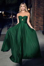 Load image into Gallery viewer, Strapless A-Line Satin Keyhole Dress