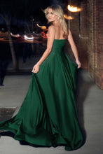 Load image into Gallery viewer, Strapless A-Line Satin Keyhole Dress