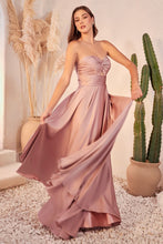 Load image into Gallery viewer, Strapless A-Line Satin Keyhole Dress