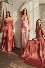 Load image into Gallery viewer, Satin Strapless Keyhole A-Line Dress Curve