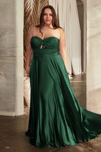 Load image into Gallery viewer, Satin Strapless Keyhole A-Line Dress Curve