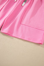 Load image into Gallery viewer, Sachet Pink V Neck Short Sleeve Top Drawstring Shorts 2pcs Set