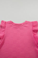 Load image into Gallery viewer, Bonbon Textured Ruffled Sleeve Tee and Drawstring Elastic Waistband Shorts Set