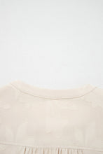 Load image into Gallery viewer, Parchment Long Sleeve Notched Neck Jacquard Tiered Mini Dress