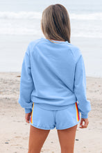 Load image into Gallery viewer, Beau Blue Accent Pullover and Shorts Two Piece Casual Set