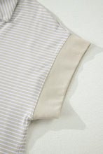 Load image into Gallery viewer, Sky Blue Stripe Dolman Sleeve Polo Shirt and Drawstring Shorts Set