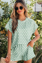 Load image into Gallery viewer, Brown Polka Dot Print Short Set