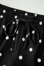Load image into Gallery viewer, Yellow Exposed Seam Detail Polka Dot Loose Tee Drawstring Shorts Set