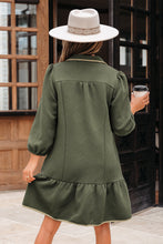 Load image into Gallery viewer, Desert Gold Quarter Zip Collar Bracelet Sleeve Textured Mini Dress