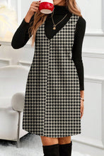 Load image into Gallery viewer, Red Houndstooth Print V Neck Sleeveless Mini Dress