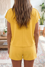 Load image into Gallery viewer, Banana Cream Loose Polo Tee Elastic Waist 2pcs Short Set