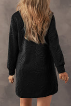 Load image into Gallery viewer, Sea Green Jacquard Textured Quarter Zipper Shift Mini Dress