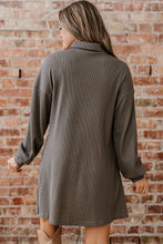Load image into Gallery viewer, Simply Taupe Waffle Knit Shirt Tunic Dress