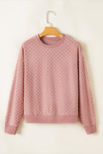 Load image into Gallery viewer, Blossom Checkered Textured Long Sleeve Top and Shorts Set