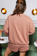 Load image into Gallery viewer, Black Sequined COFFEE Loose Fit Sweatshirt and Shorts Set