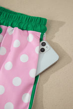 Load image into Gallery viewer, Sky Blue Polka Dot Contrast Edge Casual Short Set
