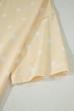 Load image into Gallery viewer, Yellow Exposed Seam Detail Polka Dot Loose Tee Drawstring Shorts Set