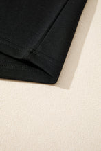 Load image into Gallery viewer, Black Contrast Leopard Bow Patched V Neck Loose Tee Drawstring Shorts 2pcs Outfit