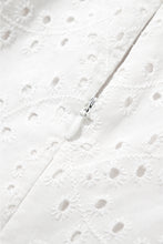 Load image into Gallery viewer, White Floral Eyelet Embroidered Sleeveless Shift Dress