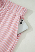Load image into Gallery viewer, Sky Blue Stripe Dolman Sleeve Polo Shirt and Drawstring Shorts Set