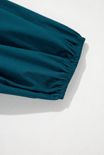 Load image into Gallery viewer, Blue Sapphire Colorblock Split V Neck Puff Sleeve Mini Dress