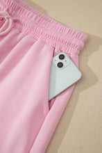 Load image into Gallery viewer, Bonbon Striped Trim Casual Tee Drawstring Shorts 2pcs Set