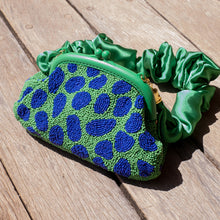 Load image into Gallery viewer, the Arnoldi Jade Clutch Bag In Lush Green & Blue
