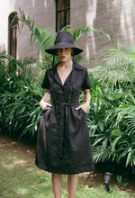 Load image into Gallery viewer, ARYA Safari Linen Midi Dress, in Black