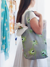 Load image into Gallery viewer, Tote Bag: Thistle on Grey