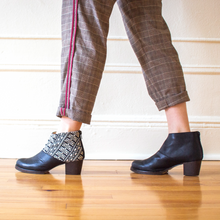 Load image into Gallery viewer, Salma Ankle Boot - Black and Ecru