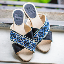 Load image into Gallery viewer, Mona Cross Strap Sandal - Sapphire Blue