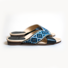 Load image into Gallery viewer, Mona Cross Strap Sandal - Sapphire Blue