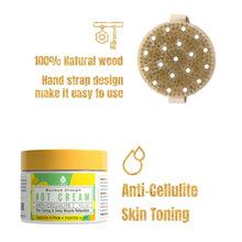 Load image into Gallery viewer, Pursonic Anti Cellulite & Muscle Relaxation Hot Cream with Bath Brush and Rubber Massager - Lotus Wooden Handle