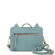 Load image into Gallery viewer, Leather Cat Purse Crossbody Bag Mineral Blue