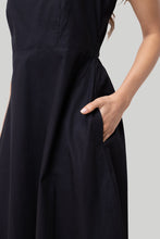 Load image into Gallery viewer, Cross-back Midi Dress in Black