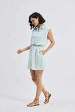 Load image into Gallery viewer, Drawstring Shirt Dress in Stripes