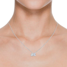 Load image into Gallery viewer, AGI Certified Lab-Grown Emerald-Cut & Pear Diamond Two-Stone Pendant in 14K White Gold – Choice of 1ctw or 2ctw