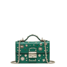 Load image into Gallery viewer, Small Leather Crossbody Bag Dark Green Purse