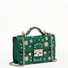 Load image into Gallery viewer, Small Leather Crossbody Bag Dark Green Purse