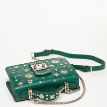 Load image into Gallery viewer, Small Leather Crossbody Bag Dark Green Purse