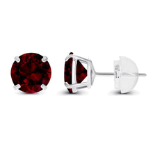 Load image into Gallery viewer, 2.00 CTW Natural Red Garnet Stud Earrings in 14K White Gold - Handcrafted USA