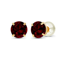 Load image into Gallery viewer, 2.00 CTW Natural Red Garnet Stud Earrings in 14K Yellow Gold - Handcrafted USA