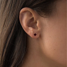 Load image into Gallery viewer, 2.00 CTW Natural Red Garnet Stud Earrings in 14K White Gold - Handcrafted USA