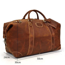 Load image into Gallery viewer, The Eira Duffle Bag | Vintage Leather Weekender