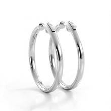 Load image into Gallery viewer, 2.5 CTW Lab-Created Moissanite Triple Row Hoop Earrings in 14K Gold Over Sterling with Vault Lock Clasp