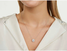 Load image into Gallery viewer, AGI Certified Lab-Grown Diamond Halo Pendant Necklace in 14kt White Gold – 1 CTW or 2 CTW