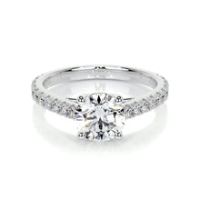Load image into Gallery viewer, Round Brilliant Lab Grown Diamond Channel Setting Engagement Ring (F/VS) in 14K White Gold