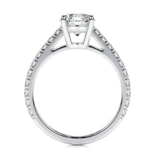 Load image into Gallery viewer, Round Brilliant Lab Grown Diamond Channel Setting Engagement Ring (F/VS) in 14K White Gold